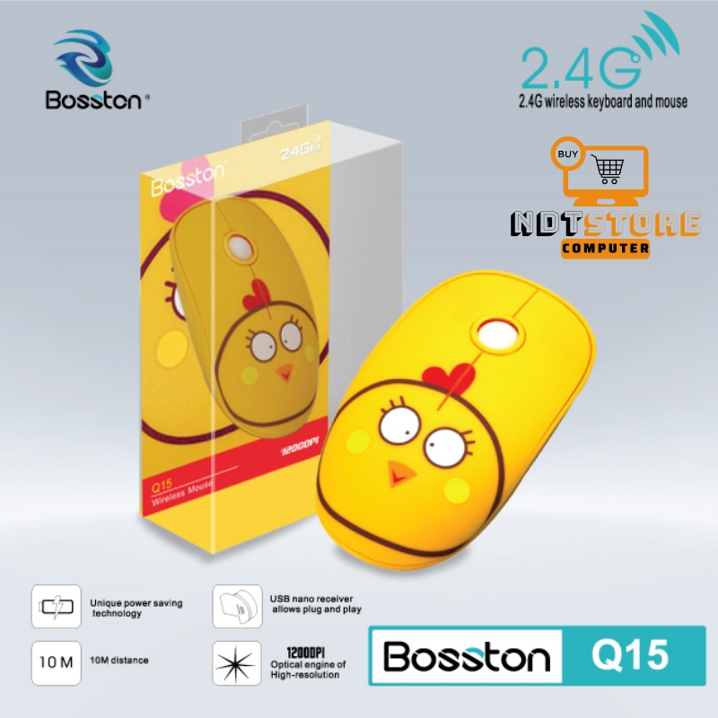 Chuột Không Dây Bosston Q15 Hình Thú Dễ Thương - Hình Ngẫu Nhiên