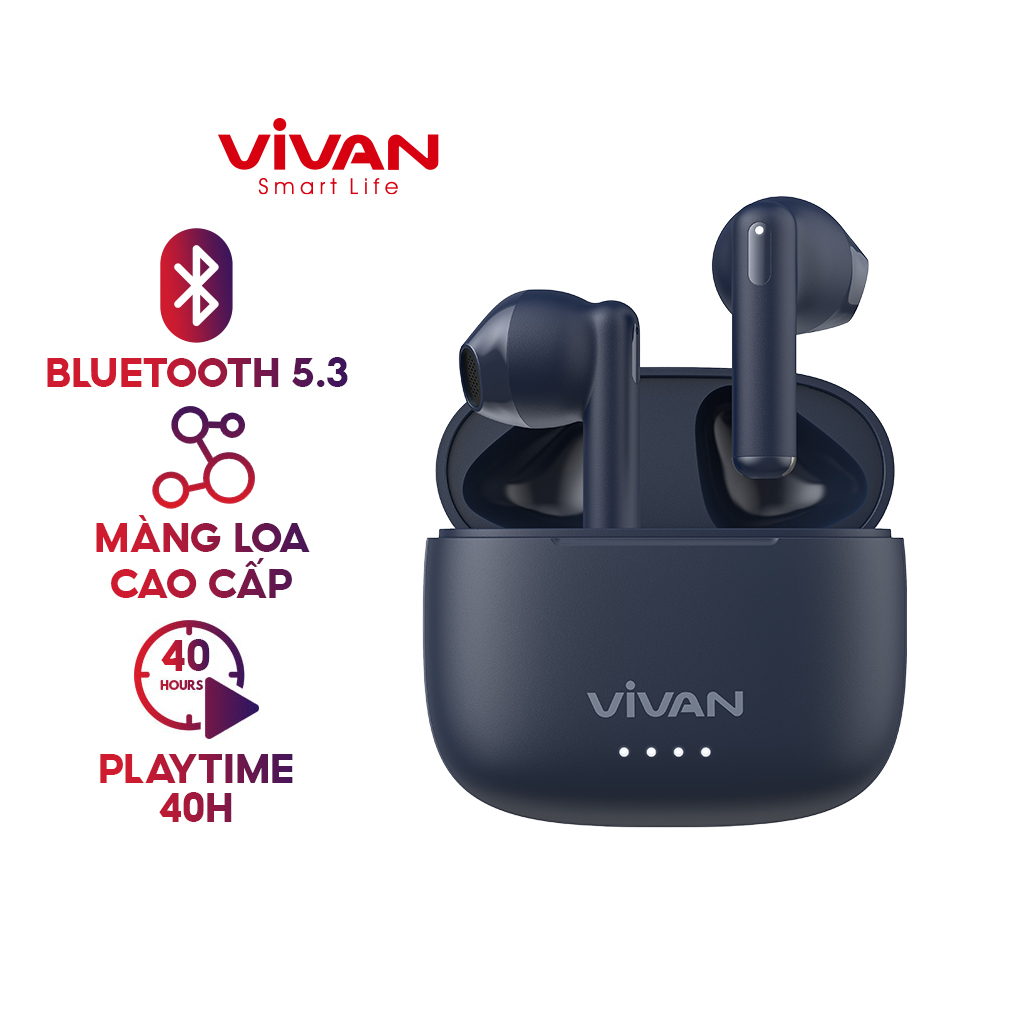 [VOUCHER GIẢM SÂU 50K] Tai Nghe Không Dây Bluetooth 5.3 VIVAN Infinity GT2 Chống Nước IPX4 Plytime Đến 40H - BH 12 THÁNG