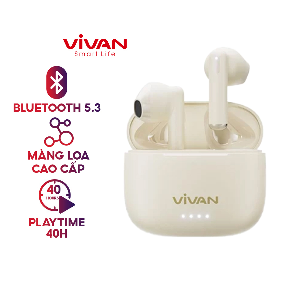 [VOUCHER GIẢM SÂU 50K] Tai Nghe Không Dây Bluetooth 5.3 VIVAN Infinity GT2 Chống Nước IPX4 Plytime Đến 40H - BH 12 THÁNG