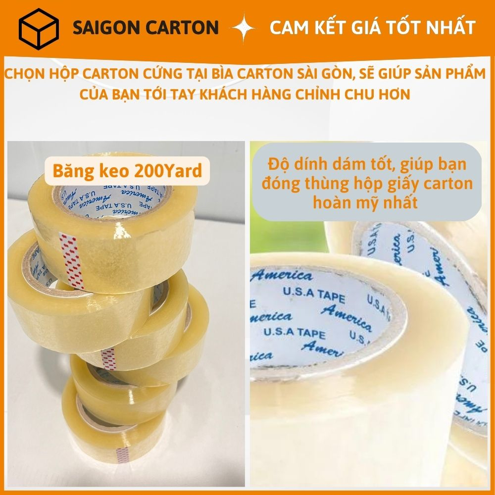 Băng keo - băng dính đóng gói hàng online ship COD - sản xuất bởi SÀI GÒN CARTON