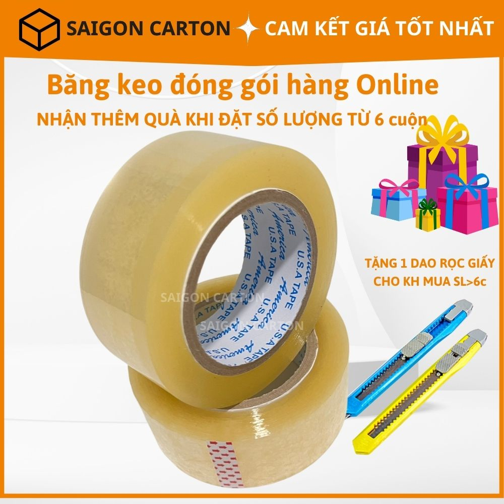 Băng keo - băng dính đóng gói hàng online ship COD - sản xuất bởi SÀI GÒN CARTON