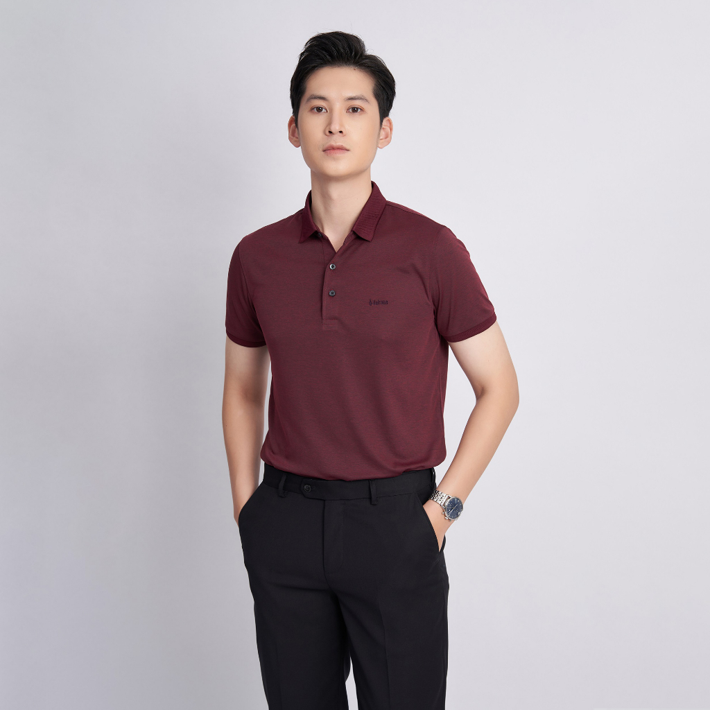 Áo Polo Nam Trơn Cotton Cao Cấp Mềm Mát 3003E Màu Đỏ Đô - Vulcano