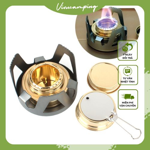 Bếp cồn dã ngoại, du lịch nhỏ gọn tiện lợi an toàn có thiết kế 3 lớp chống tràn an toàn tuyệt đối