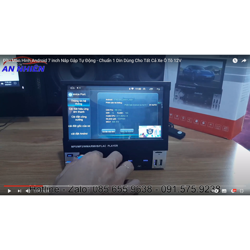 Màn Hình Android 7 inch Kéo Gập Đóng Mở Màn Hình - DVD Android Đóng Mở Màn Hình Tiện Lợi, Gọn Gàng