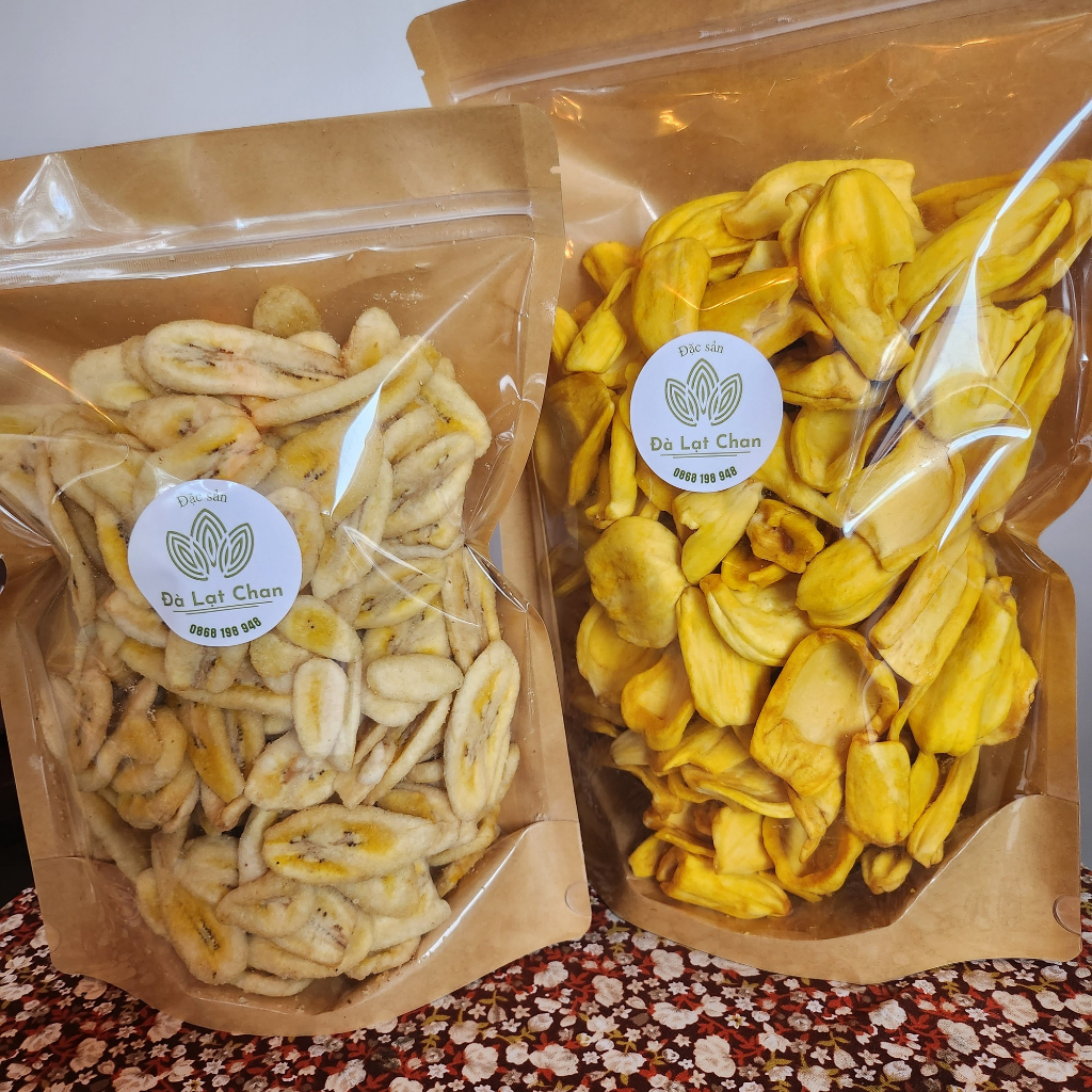 Combo 500gr Mít Sấy & 500gr Chuối Sấy- Đặc Sản Đà Lạt Chan