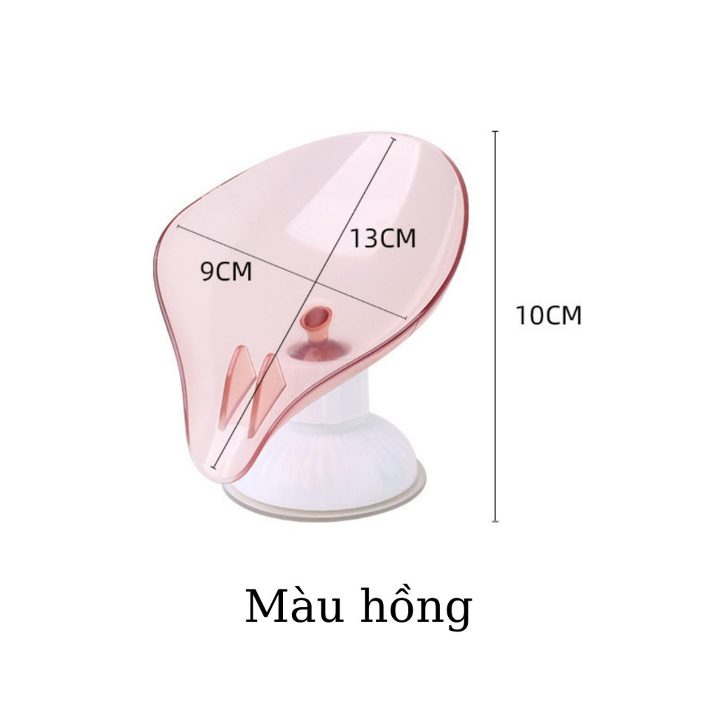 Giá giữ xà phòng cục thoát nước hình chiếc lá có giác hút không cần khoan lỗ xoay được tiện lợi, Giá kệ để giẻ rửa bát | BigBuy360 - bigbuy360.vn