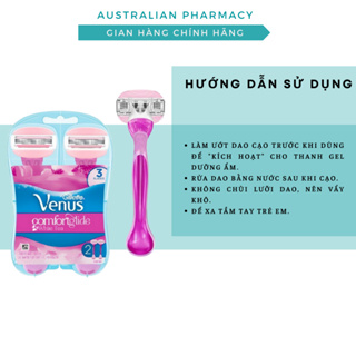 Bộ 2 Dao Cạo Cho Nữ Có Đầu Bơ Gillette Venus Comfortglide White Tea Venus