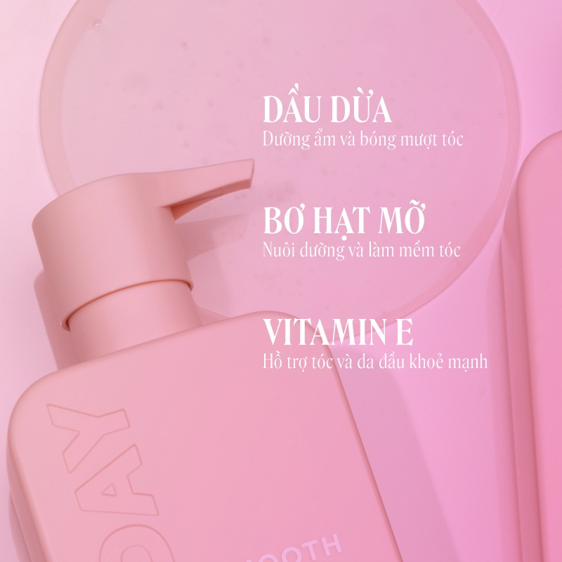 [COBRAND] Combo Dầu Gội Và Dầu Xả Dành Cho Tóc Uốn Tóc Xoăn Tóc Dợn Sóng Khó Vào Nếp Monday Smooth 50ml Date 7/2025