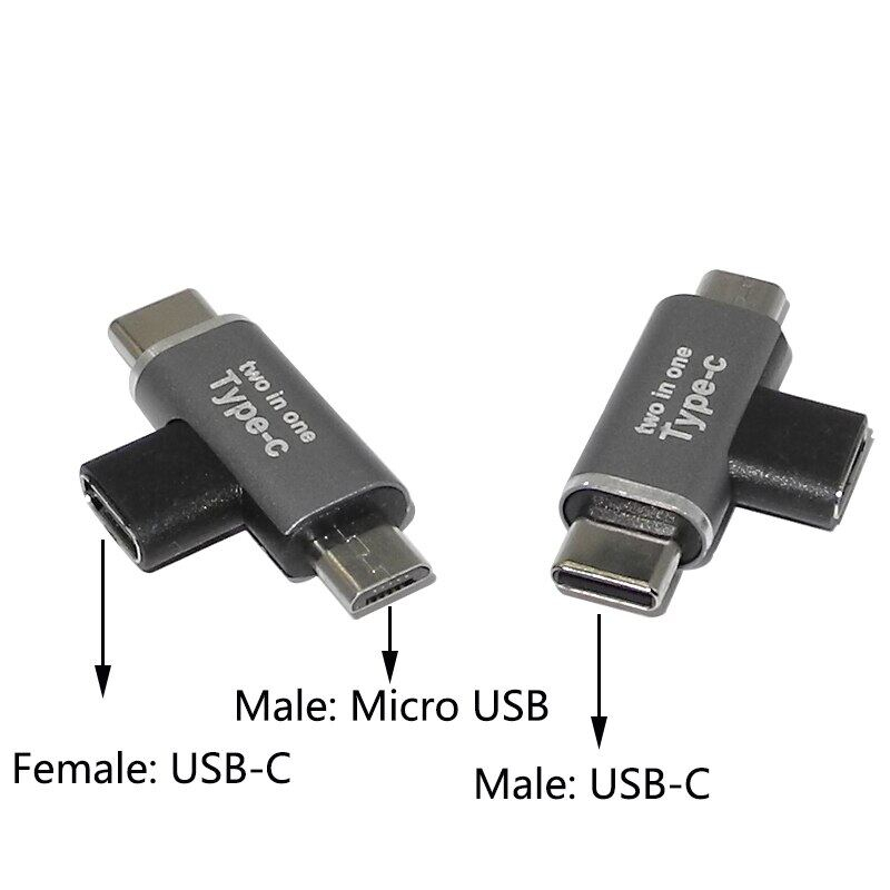 Đầu Chuyển Đổi OTG 2 in 1 Type C Sang iOS Micro USB Type C Sạc Nhanh USB 3.1 Cho Redmi Samsung Xiaomi Huawei Vivo Oppo