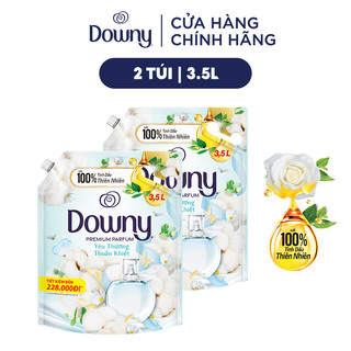 Combo 2 Túi Nước Xả Vải Downy Tinh Dầu Nước Hoa Cao Cấp Hương Yêu Thương Thuần Khiết 3.5L/túi
