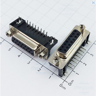 Cổng db15 cái 15 chân cong 90 độ 2 hàng hàn pcb