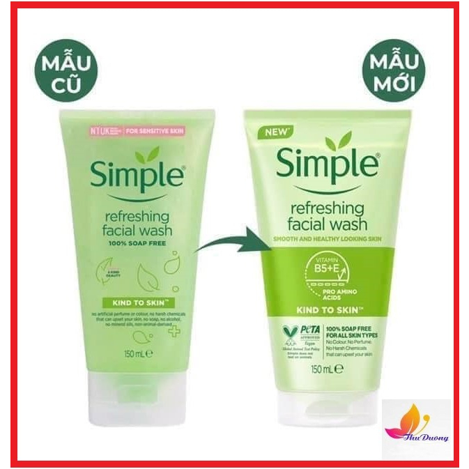 Sữa Rửa Mặt Dạng Gel – Simple Kind To Skin Refreshing Facial Wash Gel (150ml)