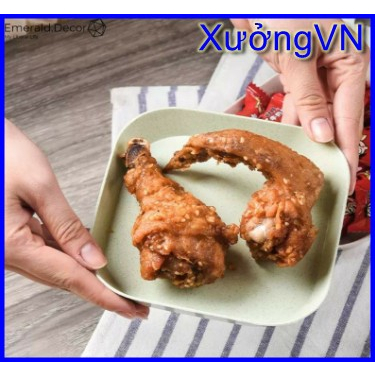 Đĩa nhựa vuông, đựng bánh kẹo, đồ ăn nhiều màu tiện lợi cho du lịch picnic party sinh nhật