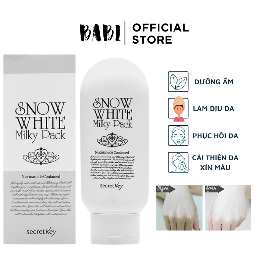 Kem Ủ Dưỡng Trắng Toàn Thân Secret Key Snow White Milky Pack