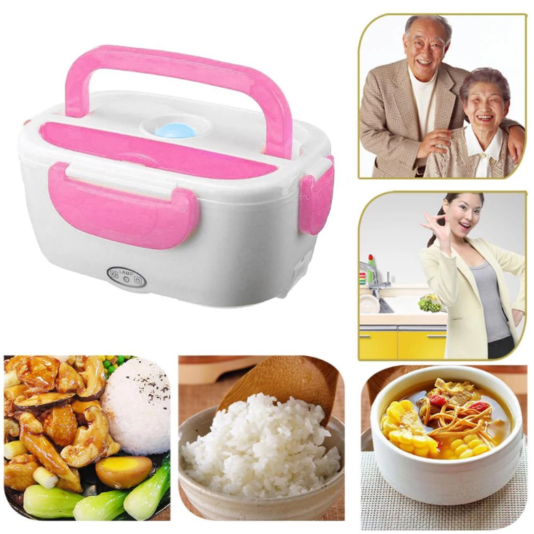 Hộp Cơm Giữ Nhiệt Cắm Điện Ruột Inox Cao Cấp, Hộp Cơm Văn Phòng Hâm Nóng Thức Ăn, Có Quai Xách Tiện Lợi Mang Theo