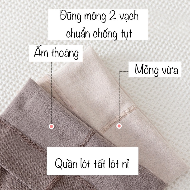 Quần tất lót lông cho bé chất len tăm siêu ấm màu muối tiêu chống trượt