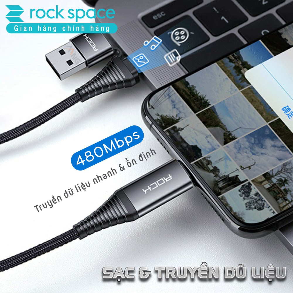 Dây cáp sạc nhanh 4 in 1 Rockspace R12 sạc nhanh PD QC cho mọi dòng điện thoại - bảo hành 12 tháng