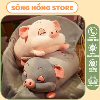 Gấu Bông Gối Ôm Heo Lợn Thú Nhồi Bông phê cần lim dim( không có chăn) siêu to khổng lồ béo ú đáng yêu ngộ nghĩnh