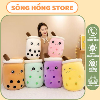 gấu bông trà sữa, Gối ôm trà sữa nhồi bông, trà sữa chân trâu gấu bông 35cm