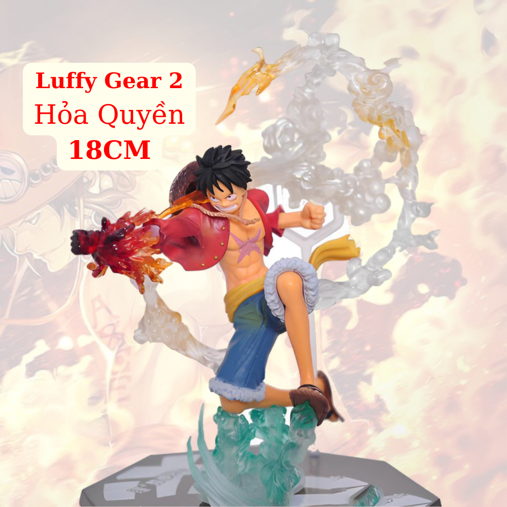 Mô Hình Luffy Gear 2 18CM Hỏa Quyền Mô hình One Piece Cao Cấp, Figure Mô Hình Anmie One Piece Luffy Vua Hải Tặc