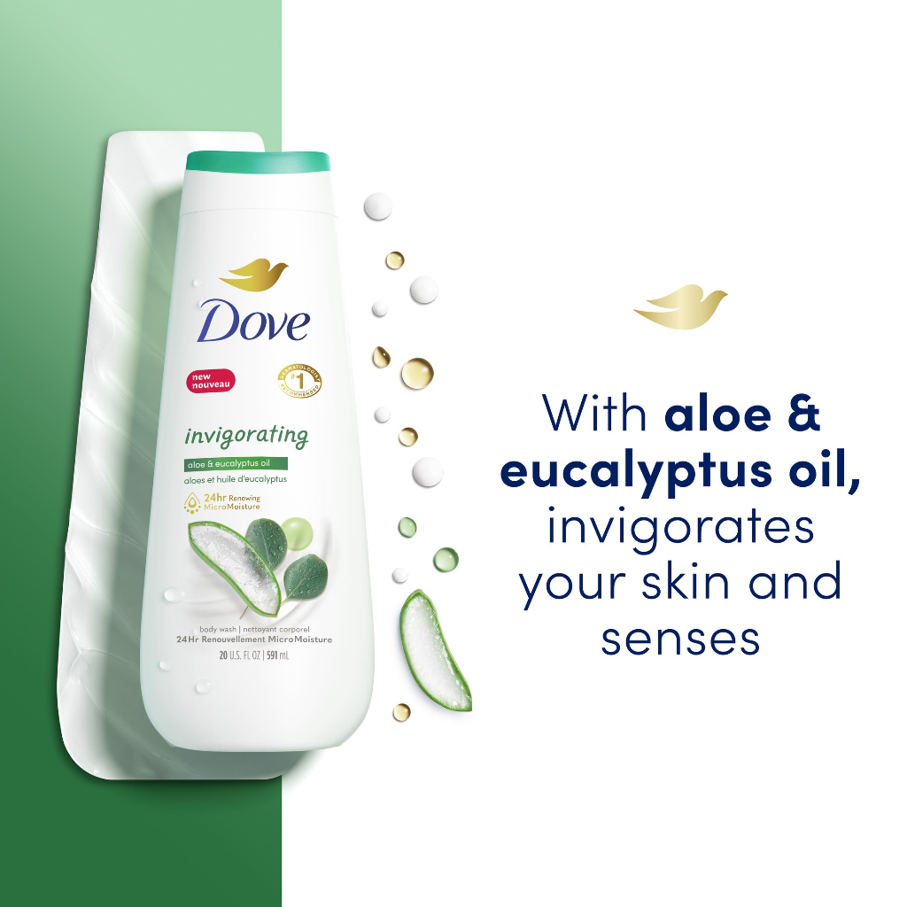 Sữa tắm siêu dưỡng ẩm Dove Invigorating Liquid Body Wash Aloe & Eucalyptus Scent
