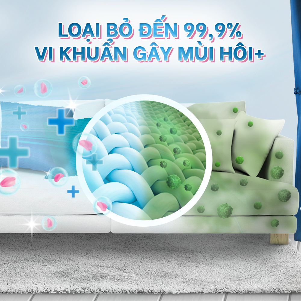 Combo 2 Chai Xịt Vải DOWNY Khử Mùi Và Chống Khuẩn 99.9% Hương Nắng Mai 370ml/chai