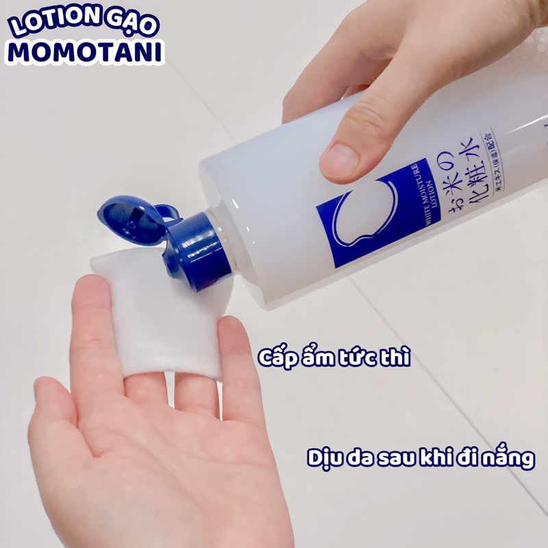 Nước Hoa Hồng Dưỡng Ẩm Dưỡng Trắng chiết xuất gạo hữu cơ Nhật Bản MOMOTANI White moisture lotion