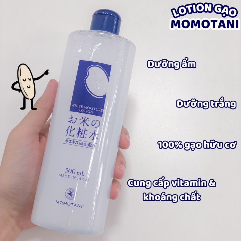 Nước Hoa Hồng Dưỡng Ẩm Dưỡng Trắng chiết xuất gạo hữu cơ Nhật Bản MOMOTANI White moisture lotion