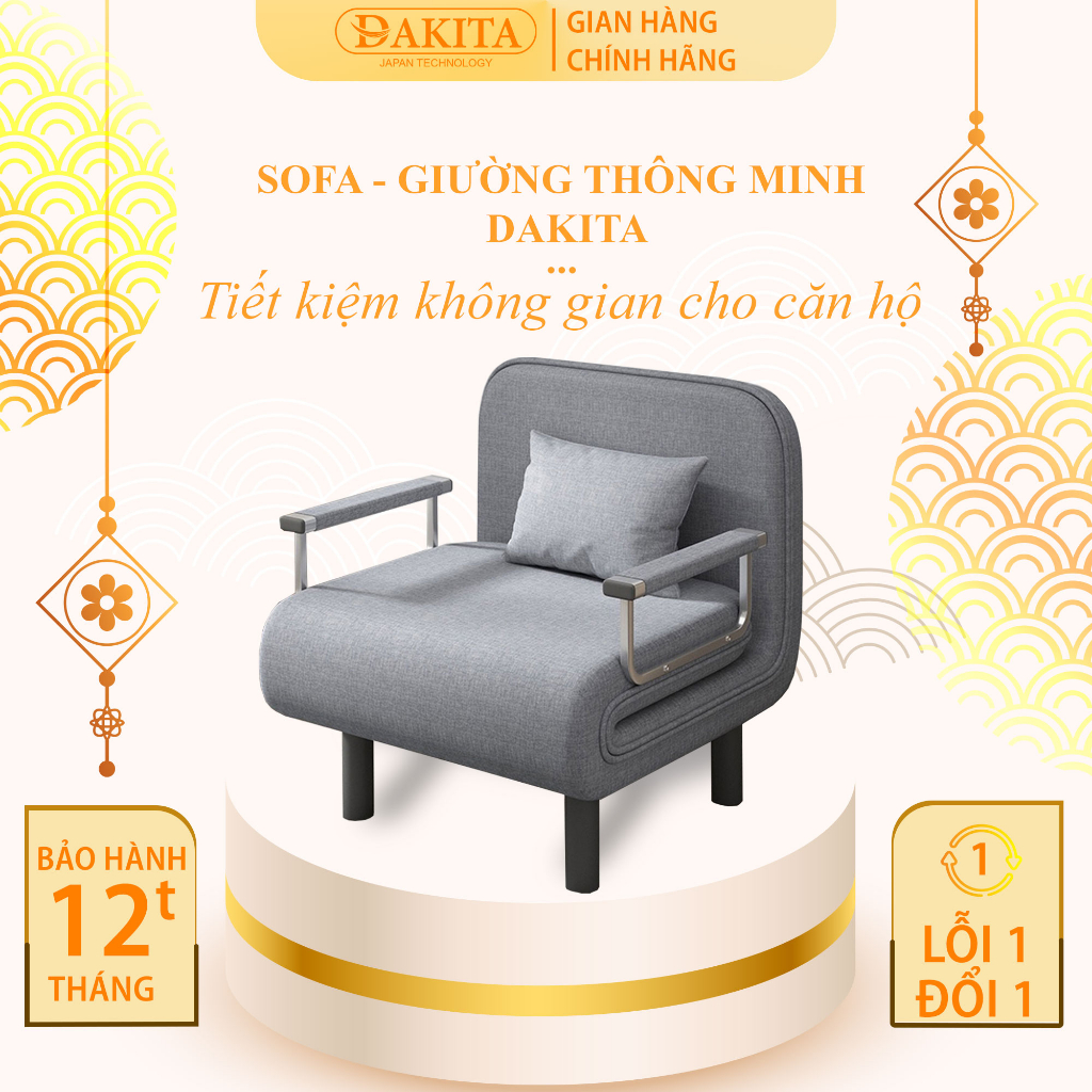 Giường Ngủ thành ghế SOFA SIÊU XỊN DAKITA DKF-100 Giường Ngủ Có Nệm Xếp Gọn Đa Năng