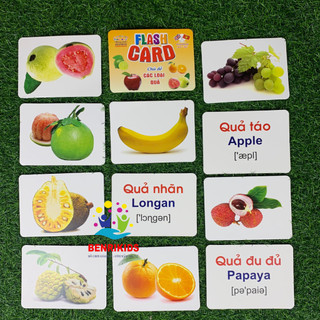 Flashcard Song Ngữ Chủ Đề Các Loại Quả Theo Phương Pháp Giáo Dục Của Glenn Doman Cho Bé