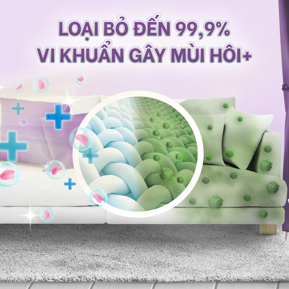 Combo 2 Chai Xịt Vải DOWNY Khử Mùi Và Chống Khuẩn 99.9% Hương Huyền Bí 370ml/chai