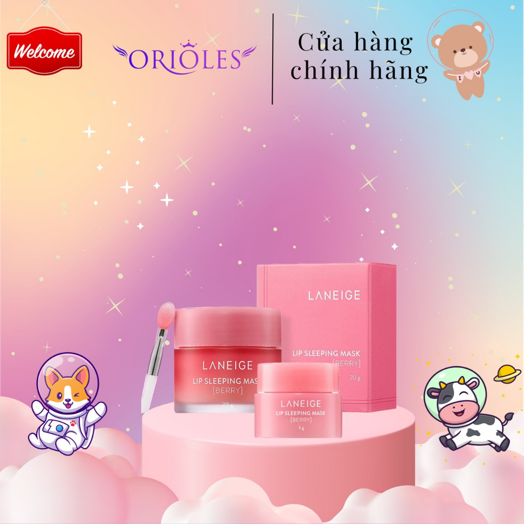 Son dưỡng/ Nạ ngủ Ủ dưỡng môi căng bóng, mềm mịn hồng hào Laneige Hàn Quốc 20gr và 3gr ( mini)