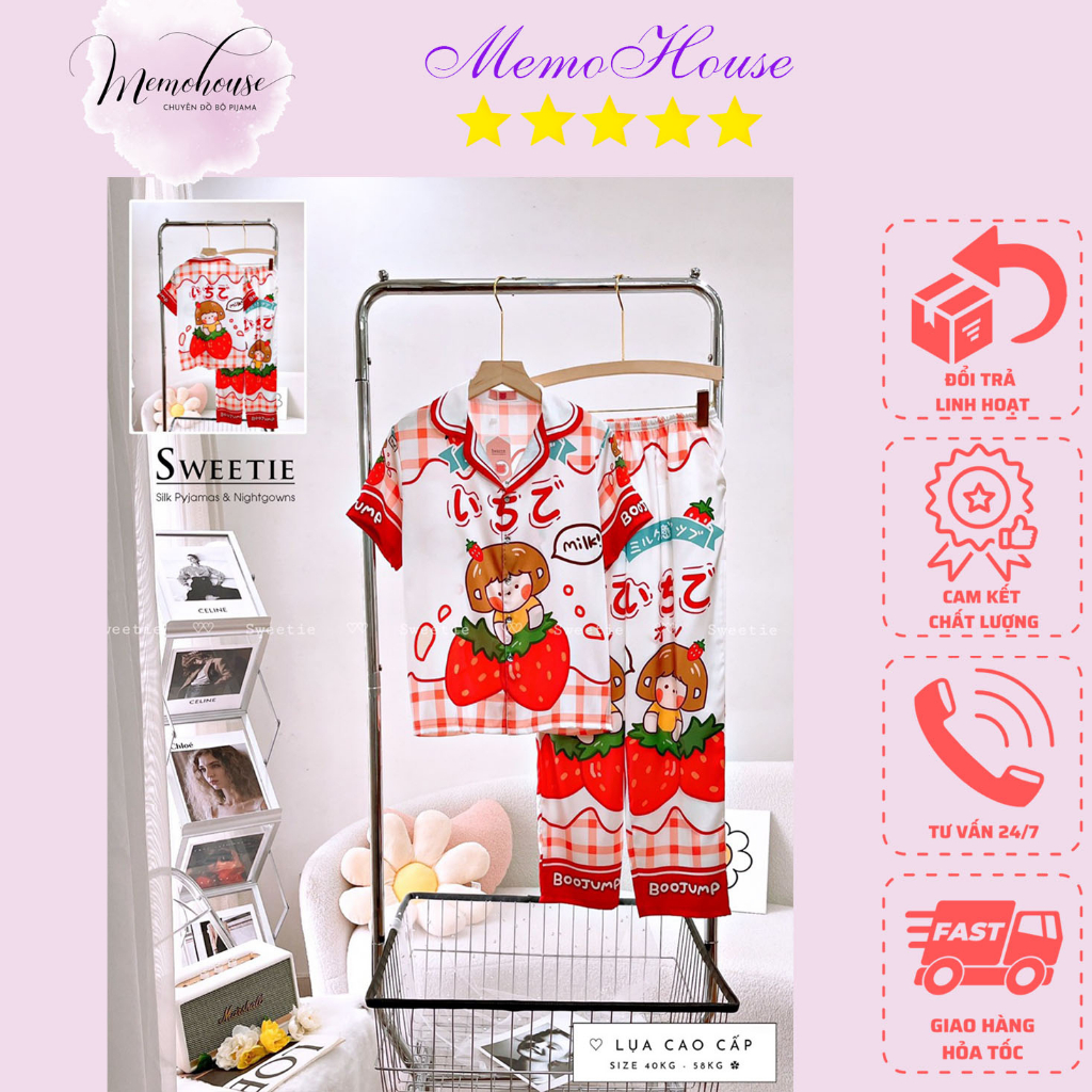 Đồ Mặc Nhà Pijama Tơ Lụa TNQD Freesize - HÀNG THIẾT KẾ CAO CẤP BOO