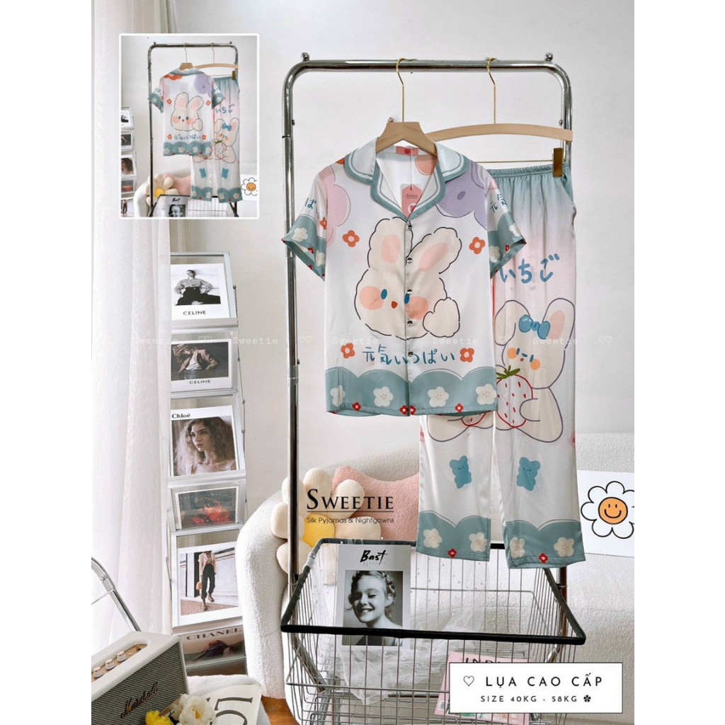 Đồ Mặc Nhà Pijama Tơ Lụa TNQD Freesize - HÀNG THIẾT KẾ CAO CẤP BOO