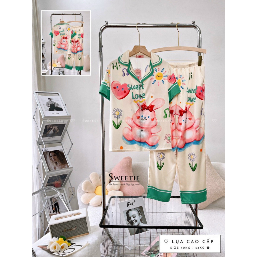 Đồ Mặc Nhà Pijama Tơ Lụa TNQD Freesize - HÀNG THIẾT KẾ CAO CẤP BOO