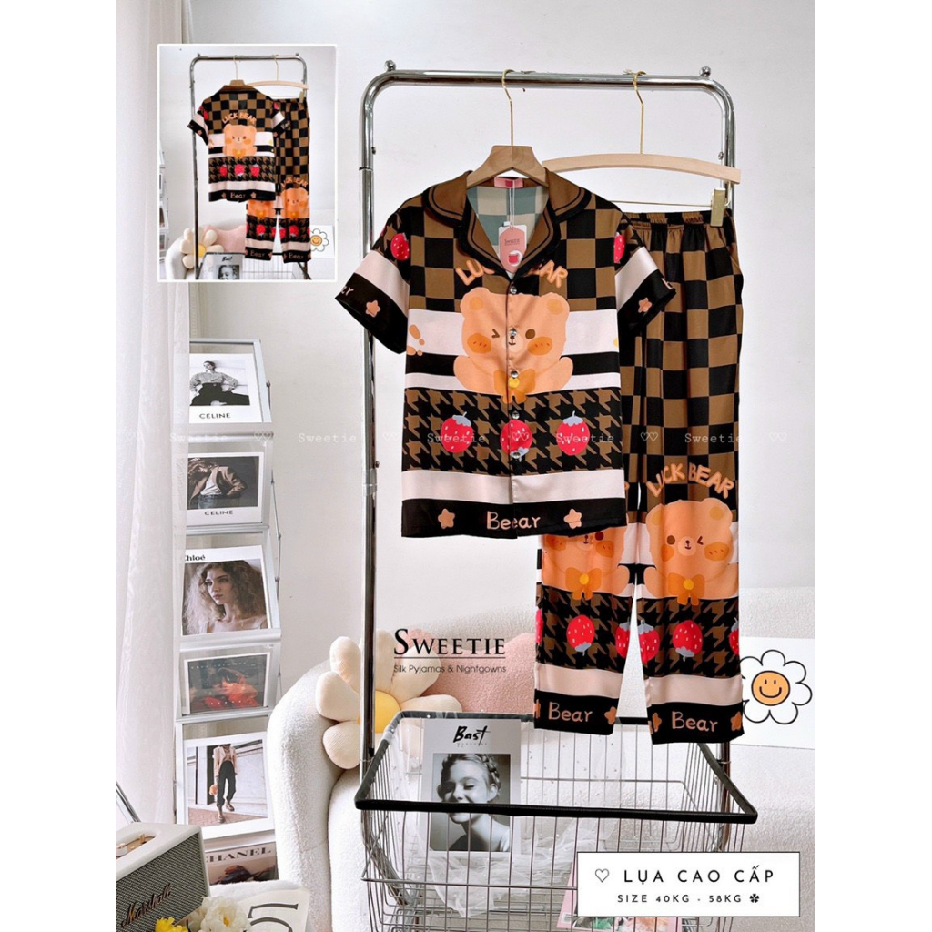 Đồ Mặc Nhà Pijama Tơ Lụa TNQD Freesize - HÀNG THIẾT KẾ CAO CẤP BOO