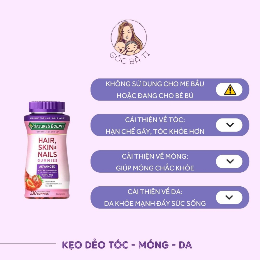 KẸO DẺO NATURE'S BOUNTY HAIR, SKIN & NAILS GUMMIES