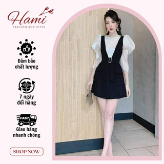 Set váy đen phối voan hàng thiết kế cao cấp Hami Fashion