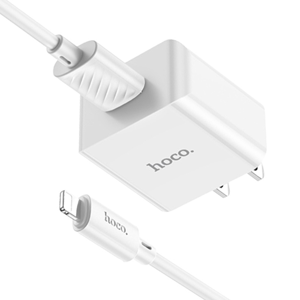 Bộ sạc Hoco C106 sạc nhanh PD10.5W 5V/2.1A chân cắm dẹt kèm dây IP dài 1m cho ip10/11/12/13
