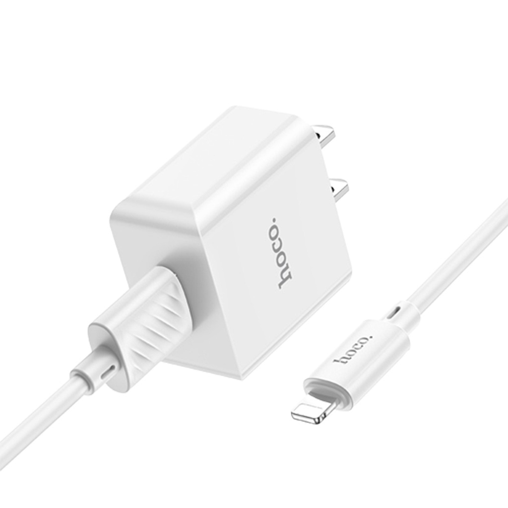 Bộ sạc Hoco C106 sạc nhanh PD10.5W 5V/2.1A chân cắm dẹt kèm dây IP dài 1m cho ip10/11/12/13