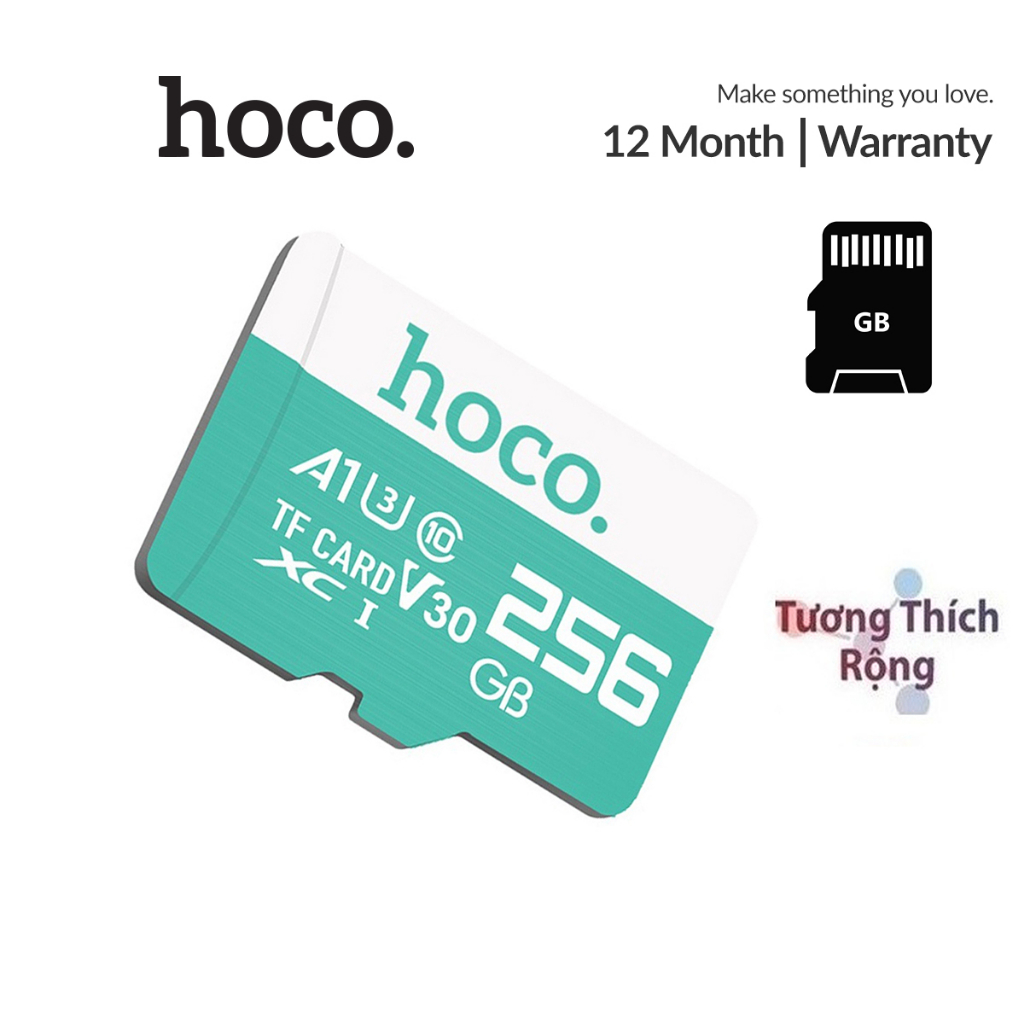 Thẻ nhớ Hoco TF micro-SD 256GB sở hữu chuẩn thẻ class 10 thiết kế nhỏ gọn