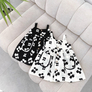 Váy 2 dây nẹp khuy có túi size 8-26kg
