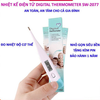 Nhiệt kế điện tử DIGITAL THERMOMETER SW-2077 nhỏ gọn chống nước an toàn cho trẻ NHKE02 BamBee Mart