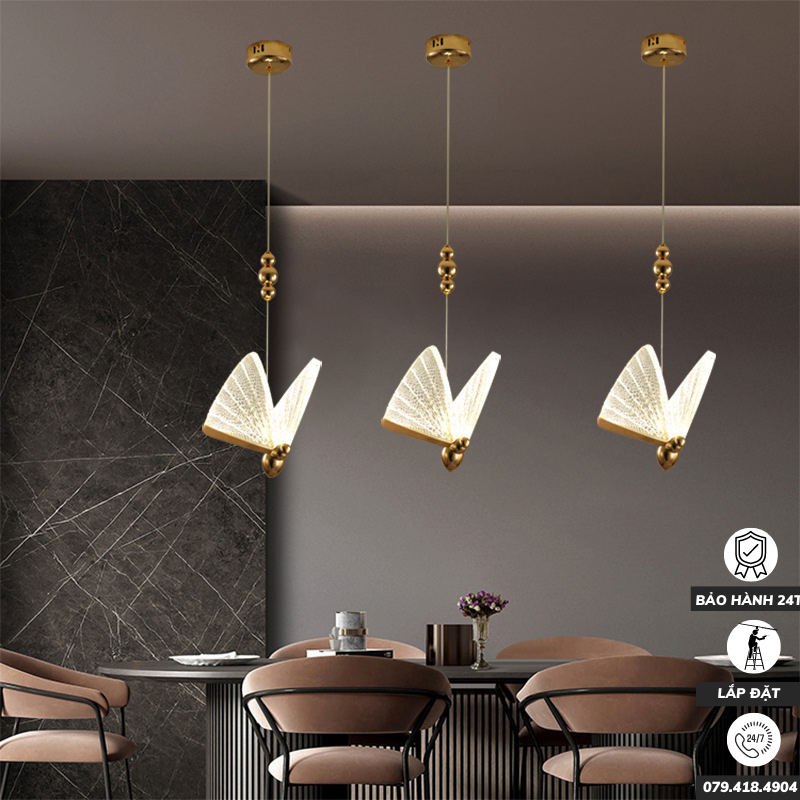 Đèn thả chùm đèn thả hồ điệp hiện đại sang trọng trang trí phòng khách phòng bếp quầy bar BH 24 tháng