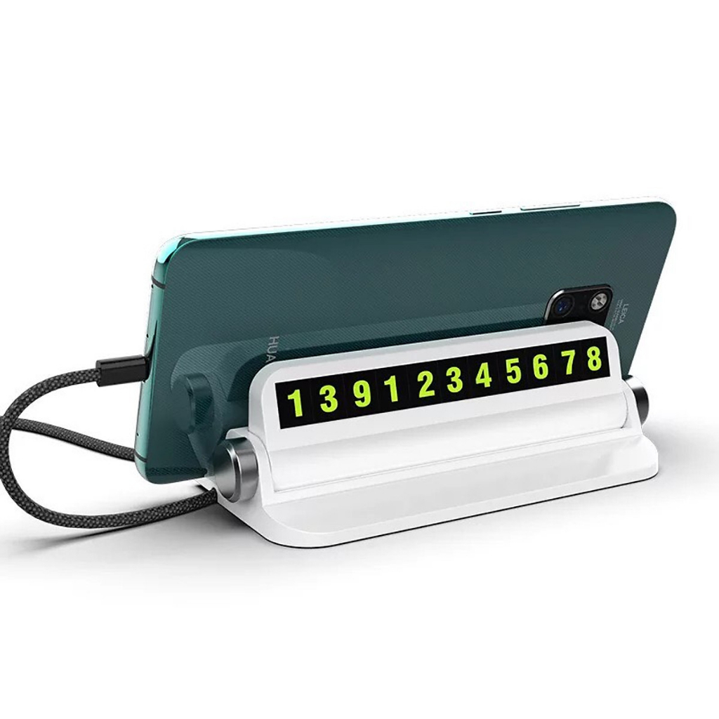 Bảng ghi sđt phản quang kiêm giá đỡ điện thoại đa năng đặt taplo xe oto by Chất