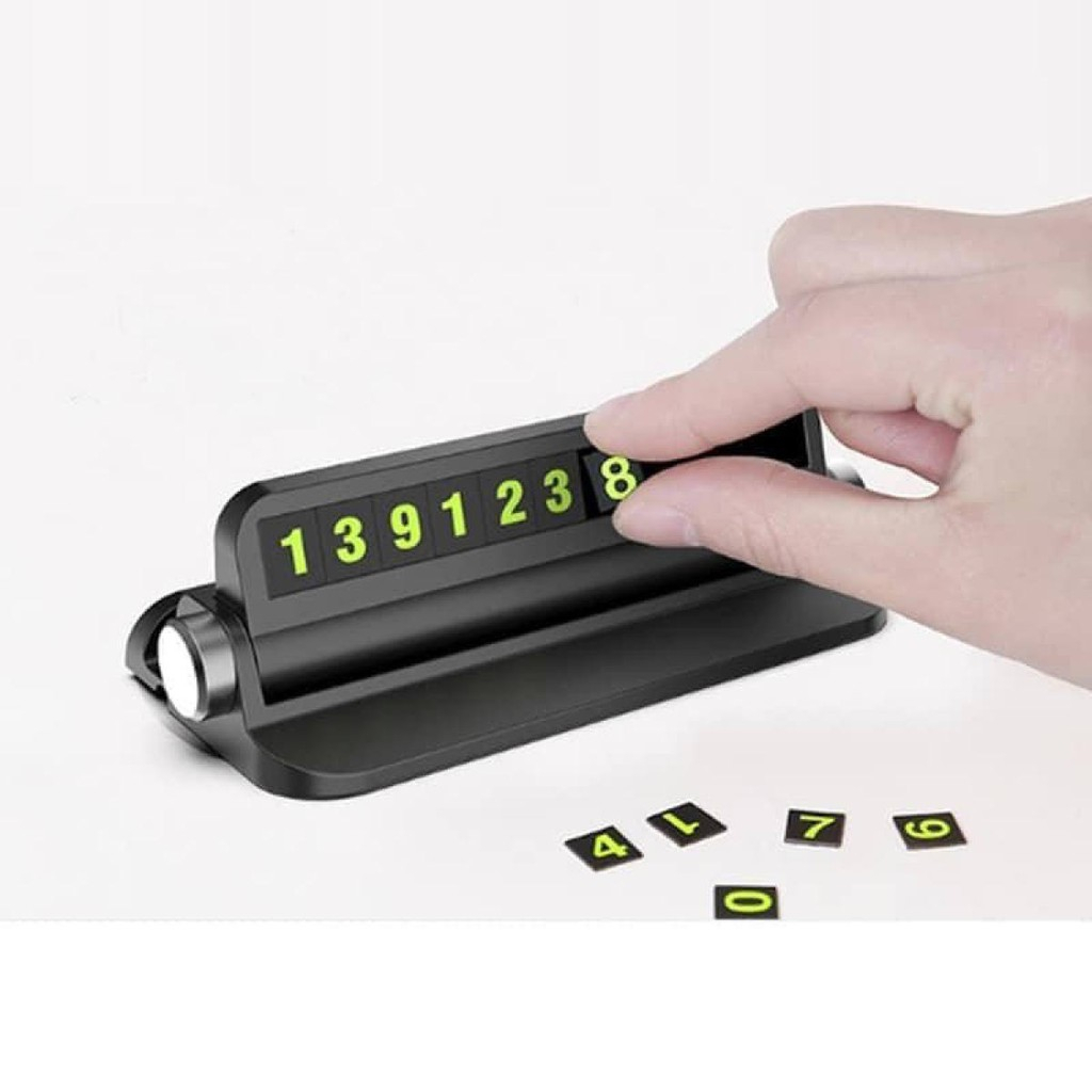 Bảng ghi sđt phản quang kiêm giá đỡ điện thoại đa năng đặt taplo xe oto by Chất