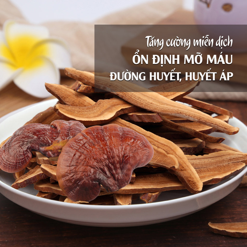Nấm Linh Chi Thái Minh - Tăng cường miễn dịch, chống ung thư, làm chậm lão hóa - Túi thái lát 50g