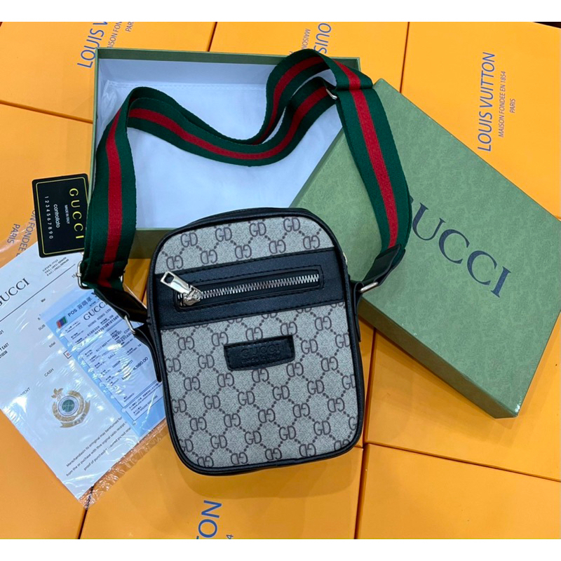 Túi đeo chéo nam lv fullbox hộp giấy thẻ , túi đeo vai túi đeo ngực , chất liệu da pu