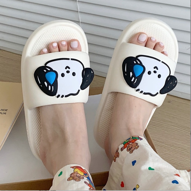 Dép nữ quai ngang họa tiết cún cute  IPOMOEA cao cấp - Dép bánh mì siêu nhẹ