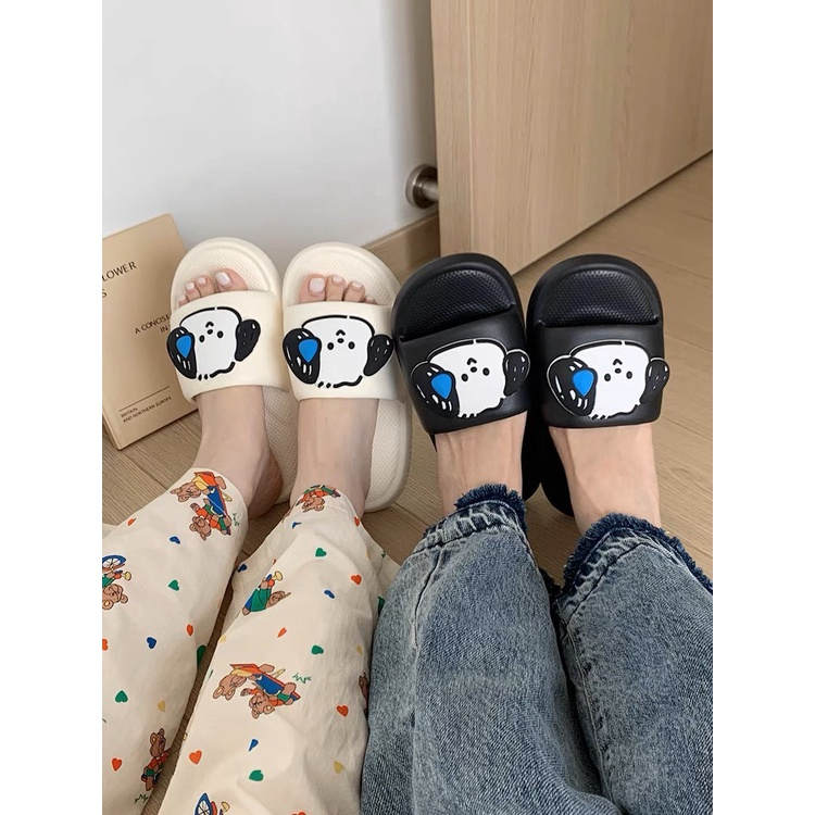 Dép nữ quai ngang họa tiết cún cute  IPOMOEA cao cấp - Dép bánh mì siêu nhẹ